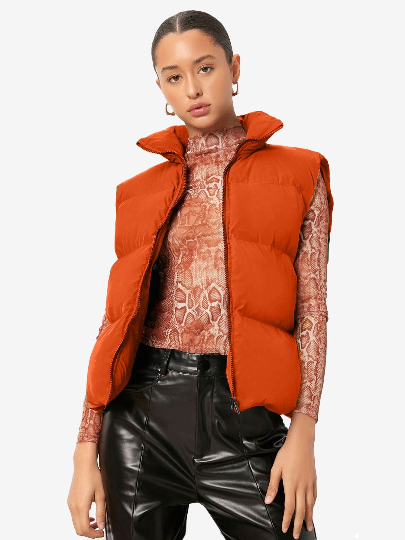 Comfy Zip Front Vest Puffer Coat