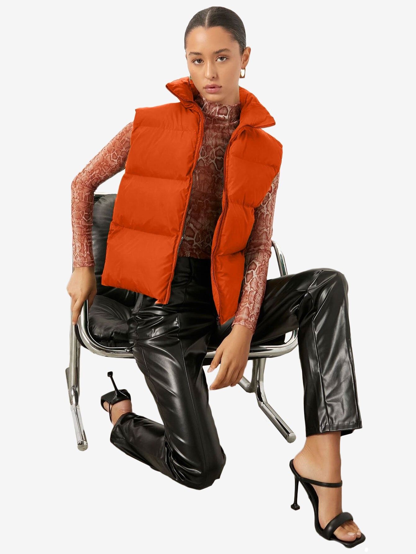 Comfy Zip Front Vest Puffer Coat