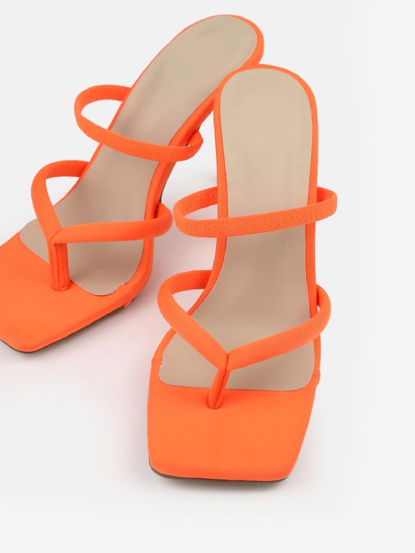 High Heel Toe Post Mule Sandals