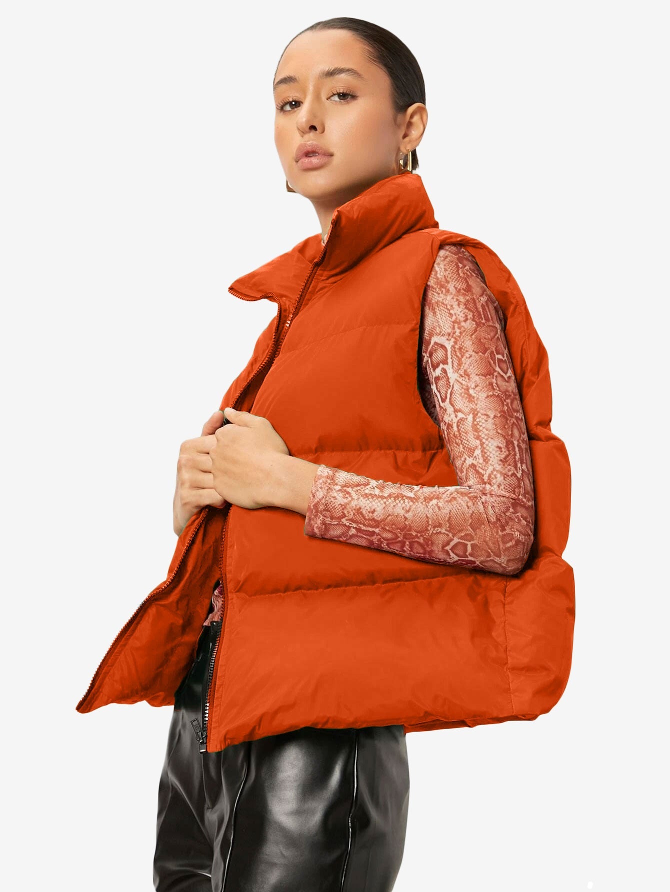 Comfy Zip Front Vest Puffer Coat