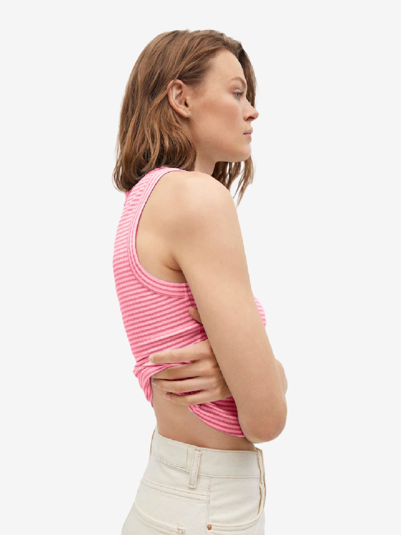 High Collar Ribbed Top