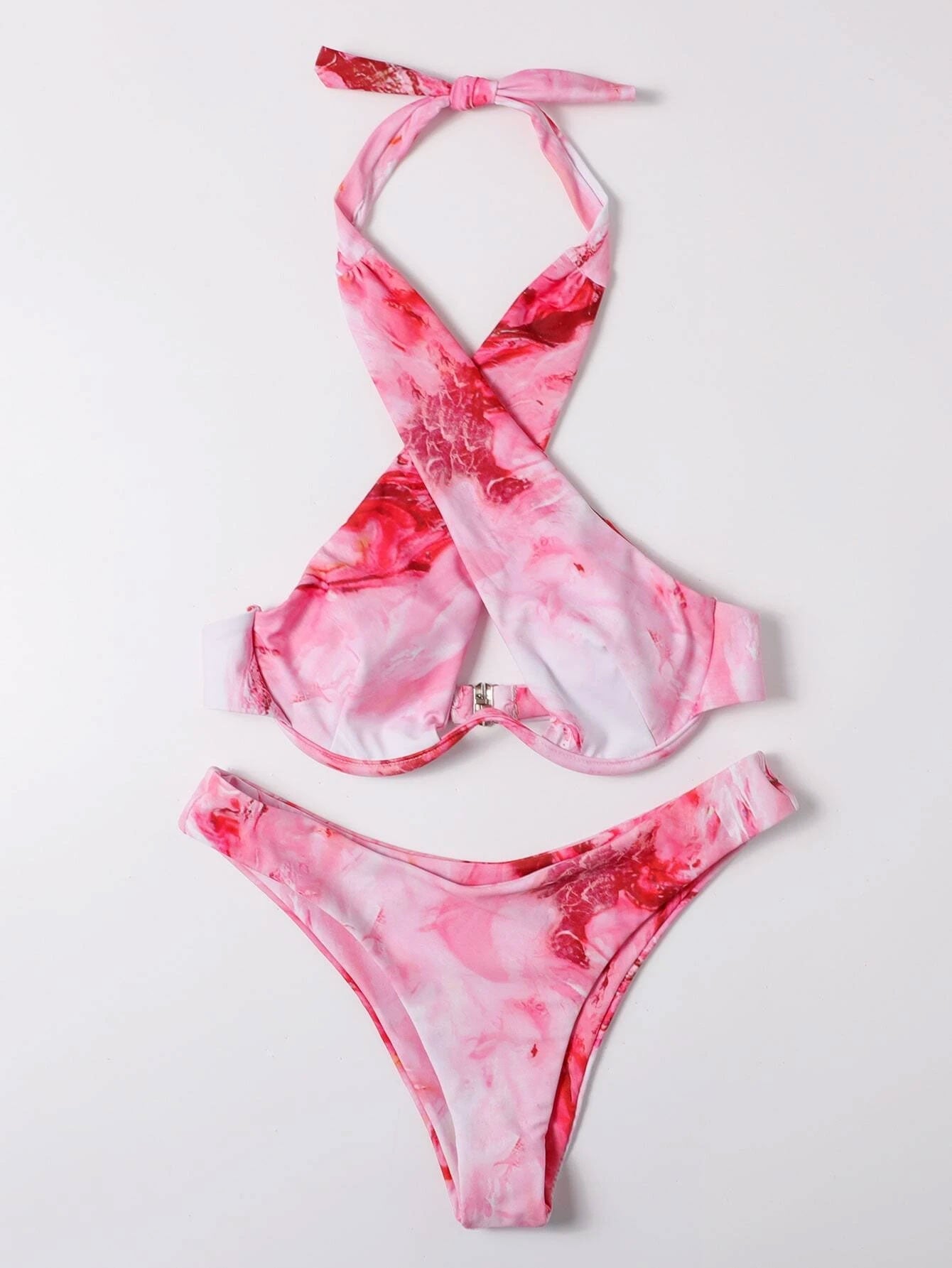 Cross Halter Underwire Bikini Swimsuit