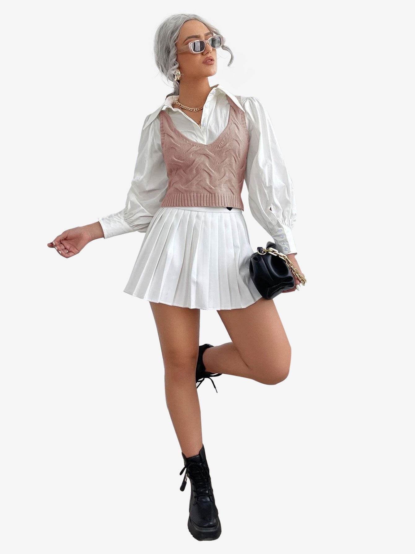 Cable Knit Sweater Vest