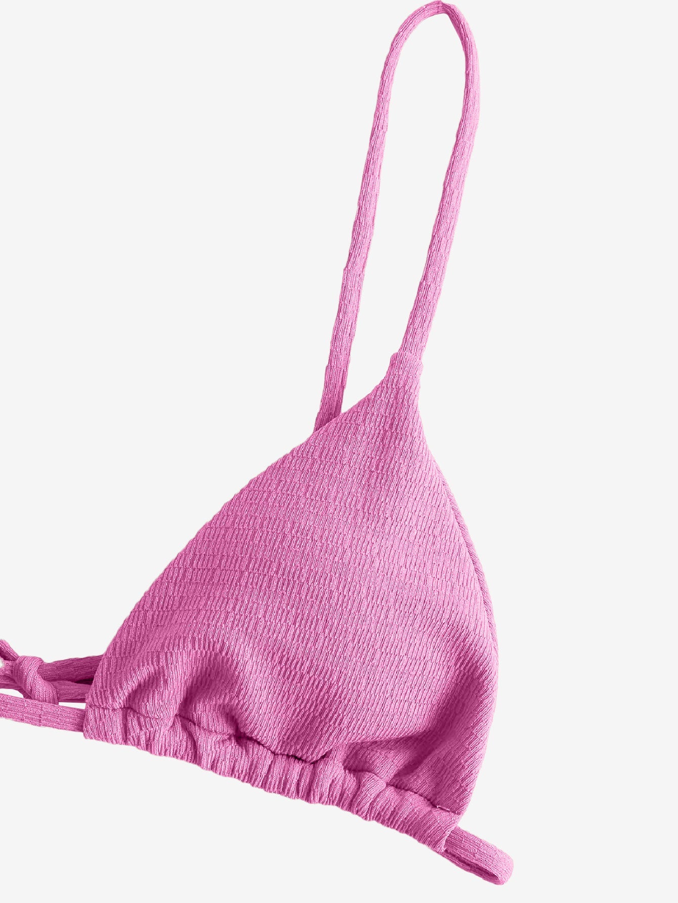 Attractive Textured Tie String Bikini Swimwear