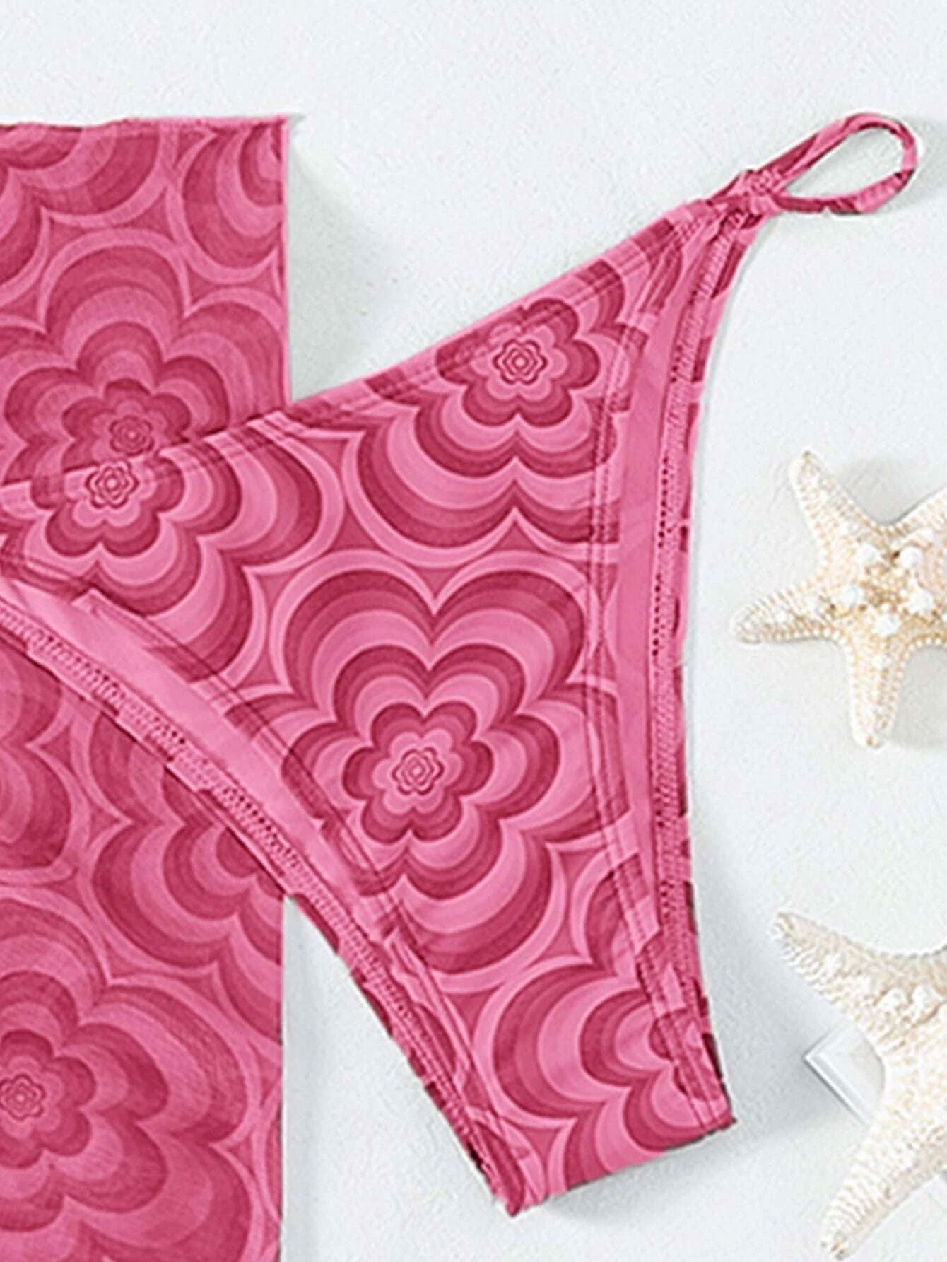 Floral Triangle Thong Bikini 3pack