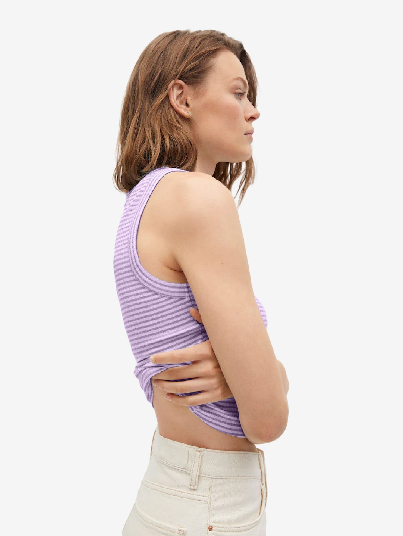 High Collar Ribbed Top