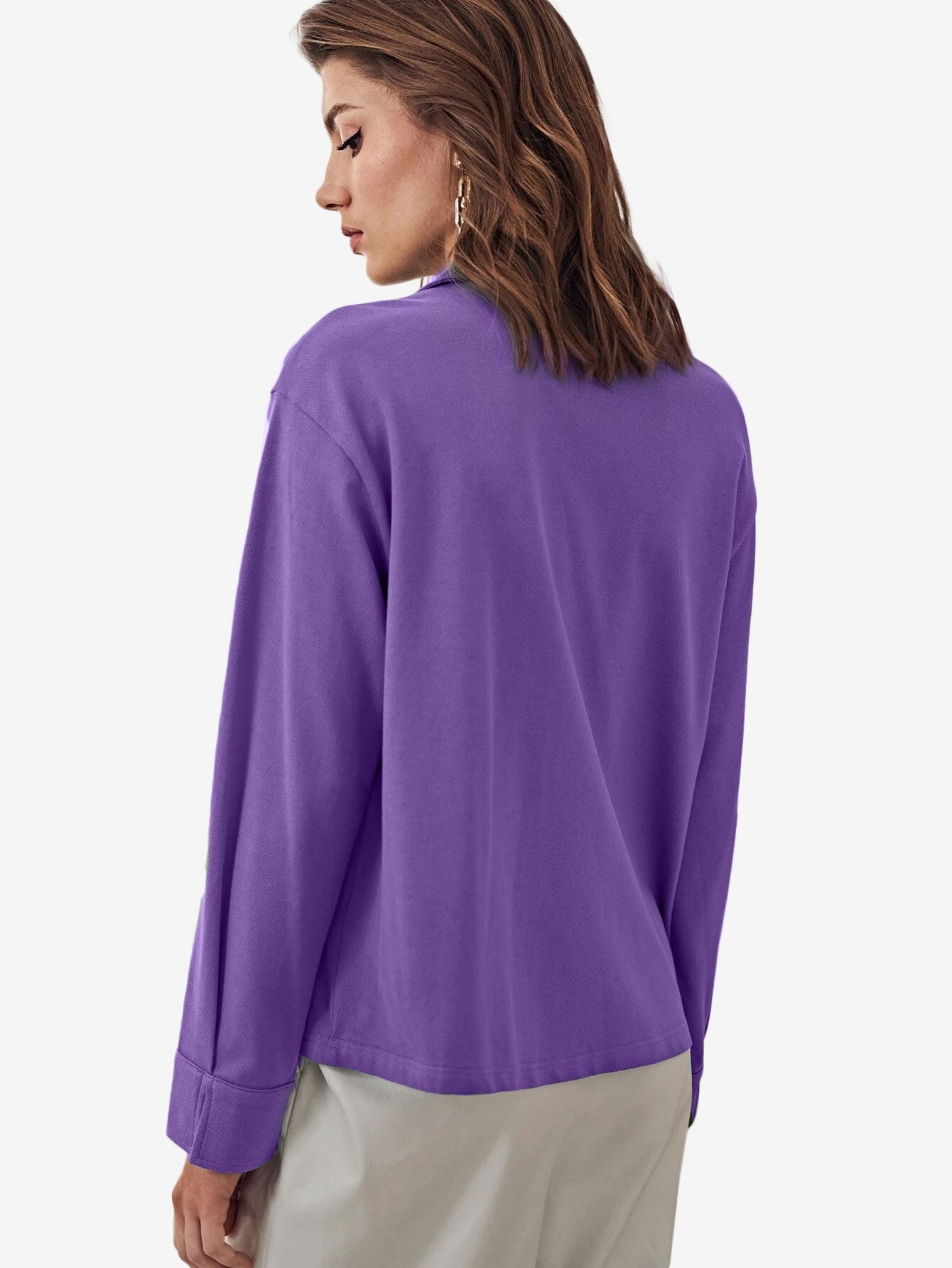 Cotton Basic Button Polo Shirt