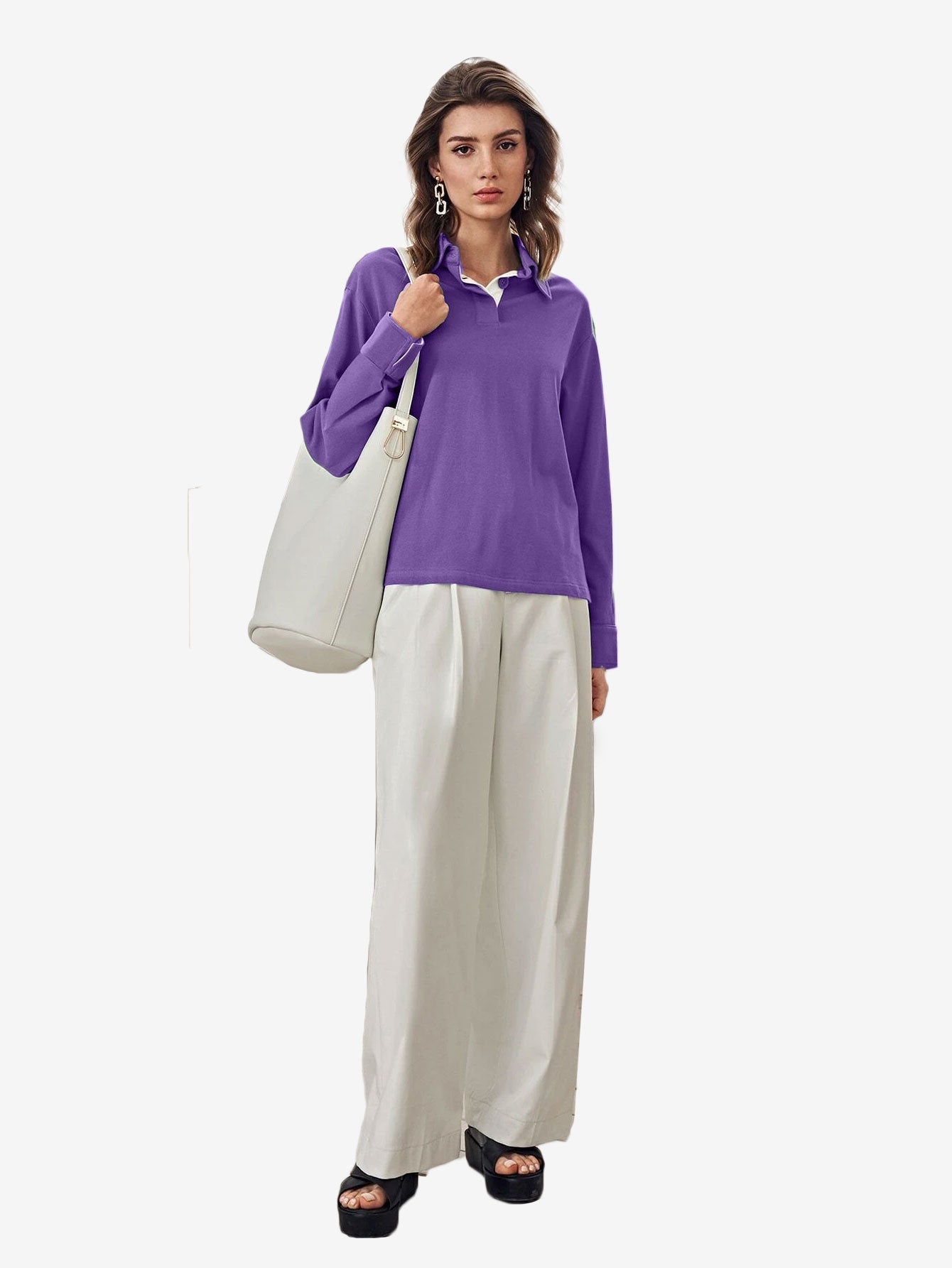 Cotton Basic Button Polo Shirt