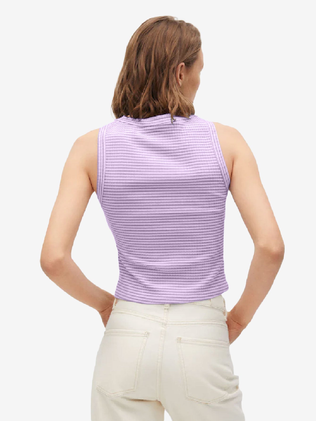 High Collar Ribbed Top