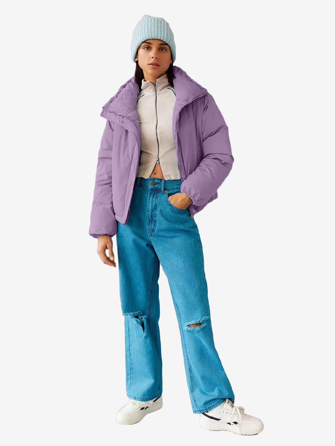 Cozy Lightweight Funnel Neck Puffer Jacket