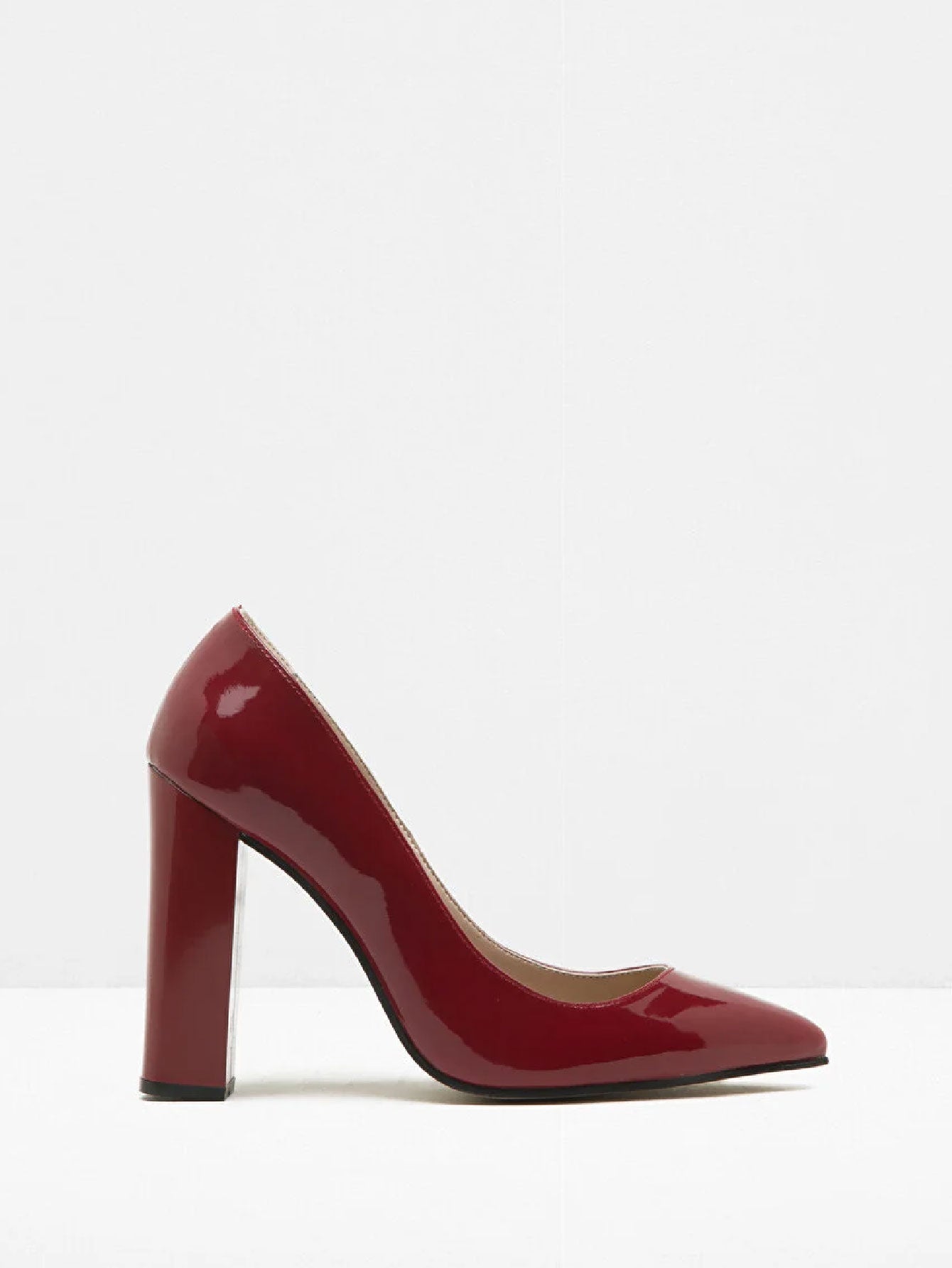 Chunky Heels Leather Pump