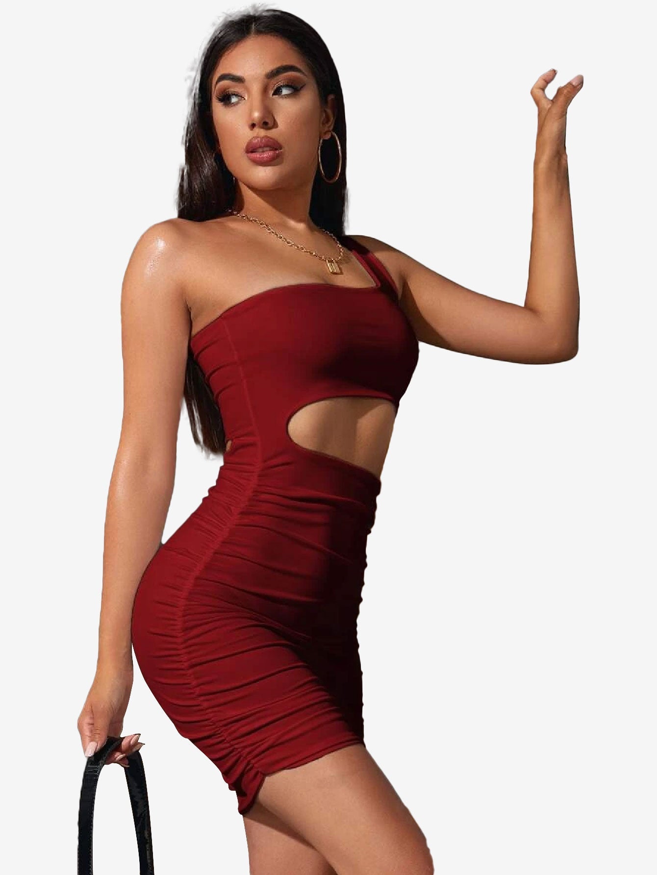 Adorable One Shoulder Cutout Dress