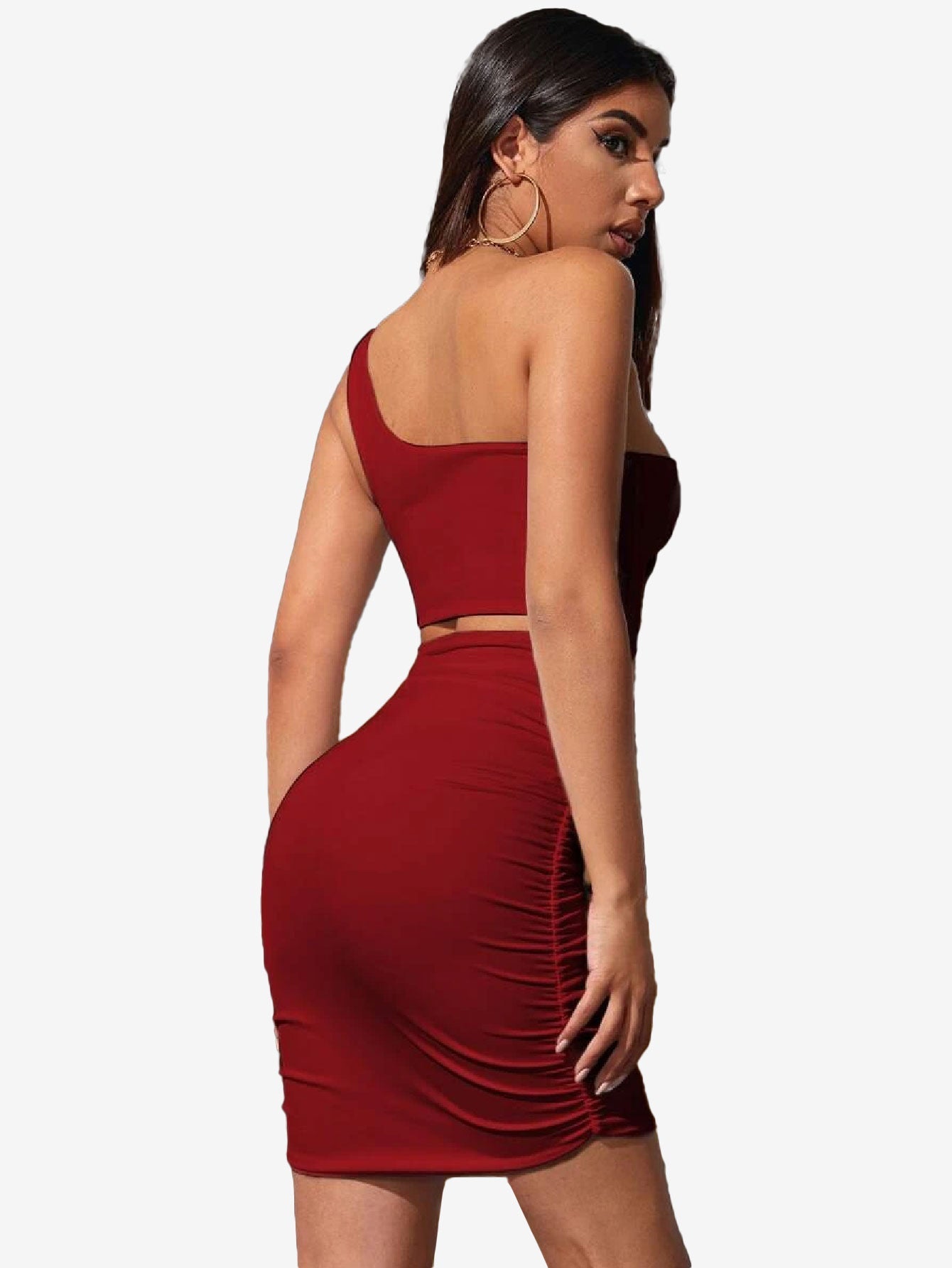 Adorable One Shoulder Cutout Dress