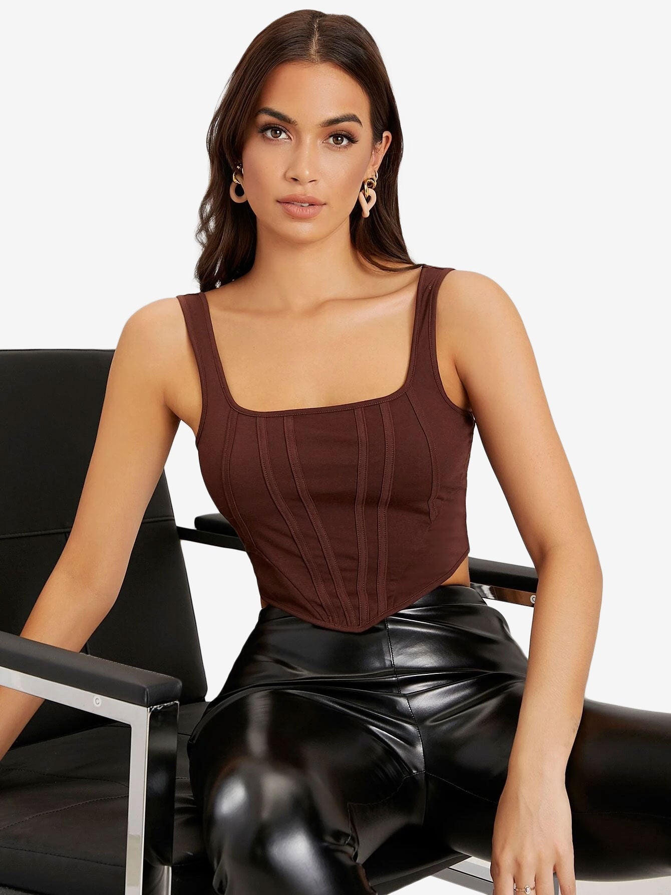 Attractive Solid Crop Tank Top