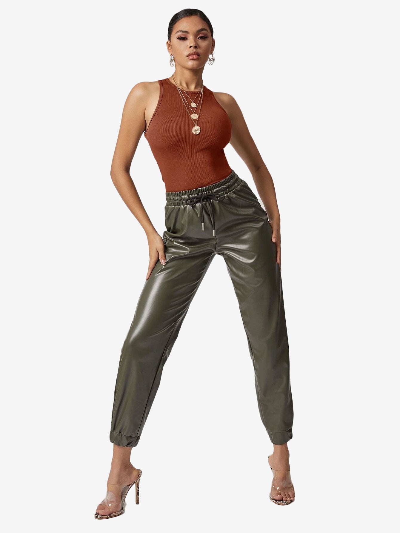 Attractive Solid Fitted Crop Tank Top