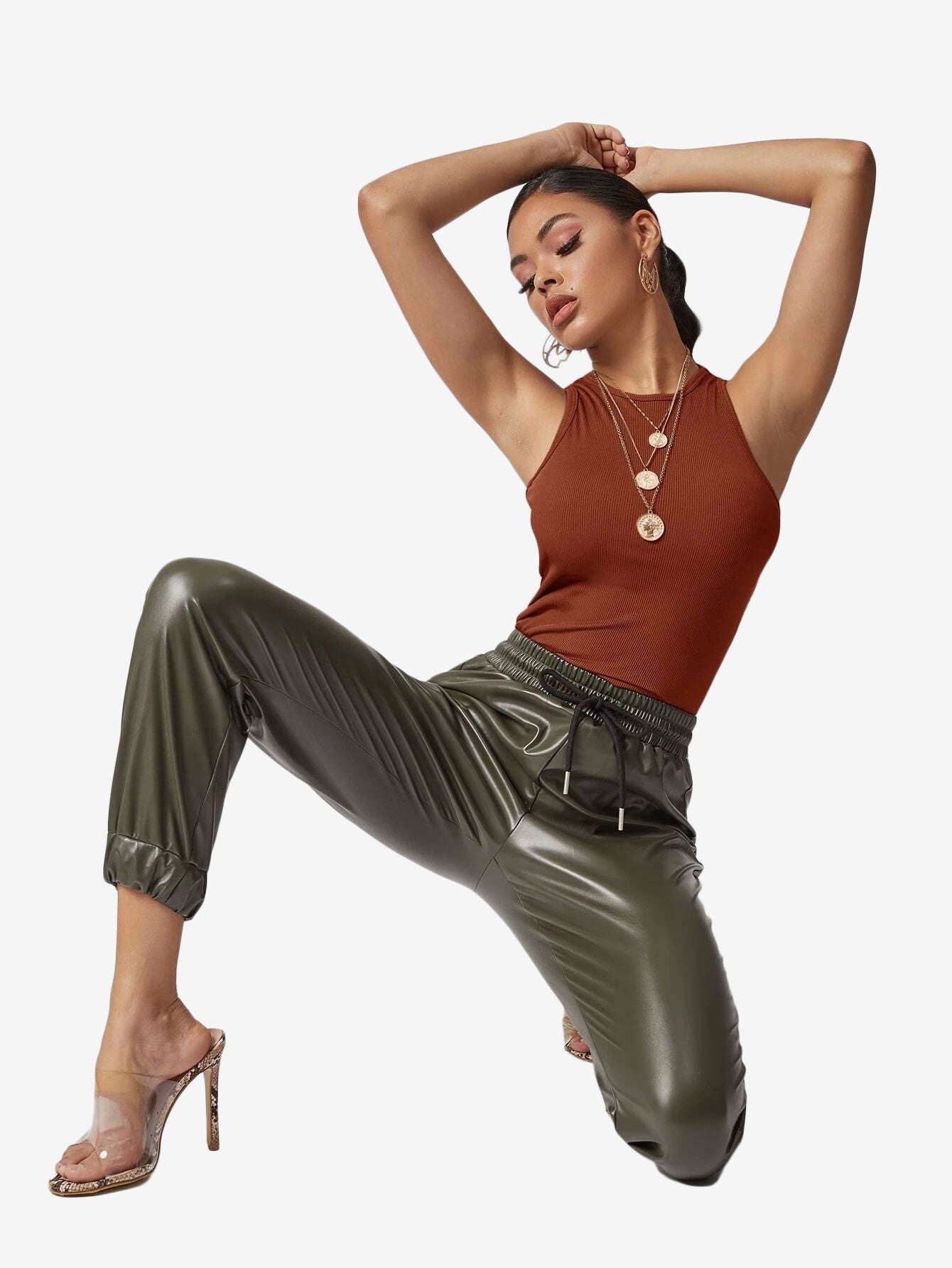 Attractive Solid Fitted Crop Tank Top