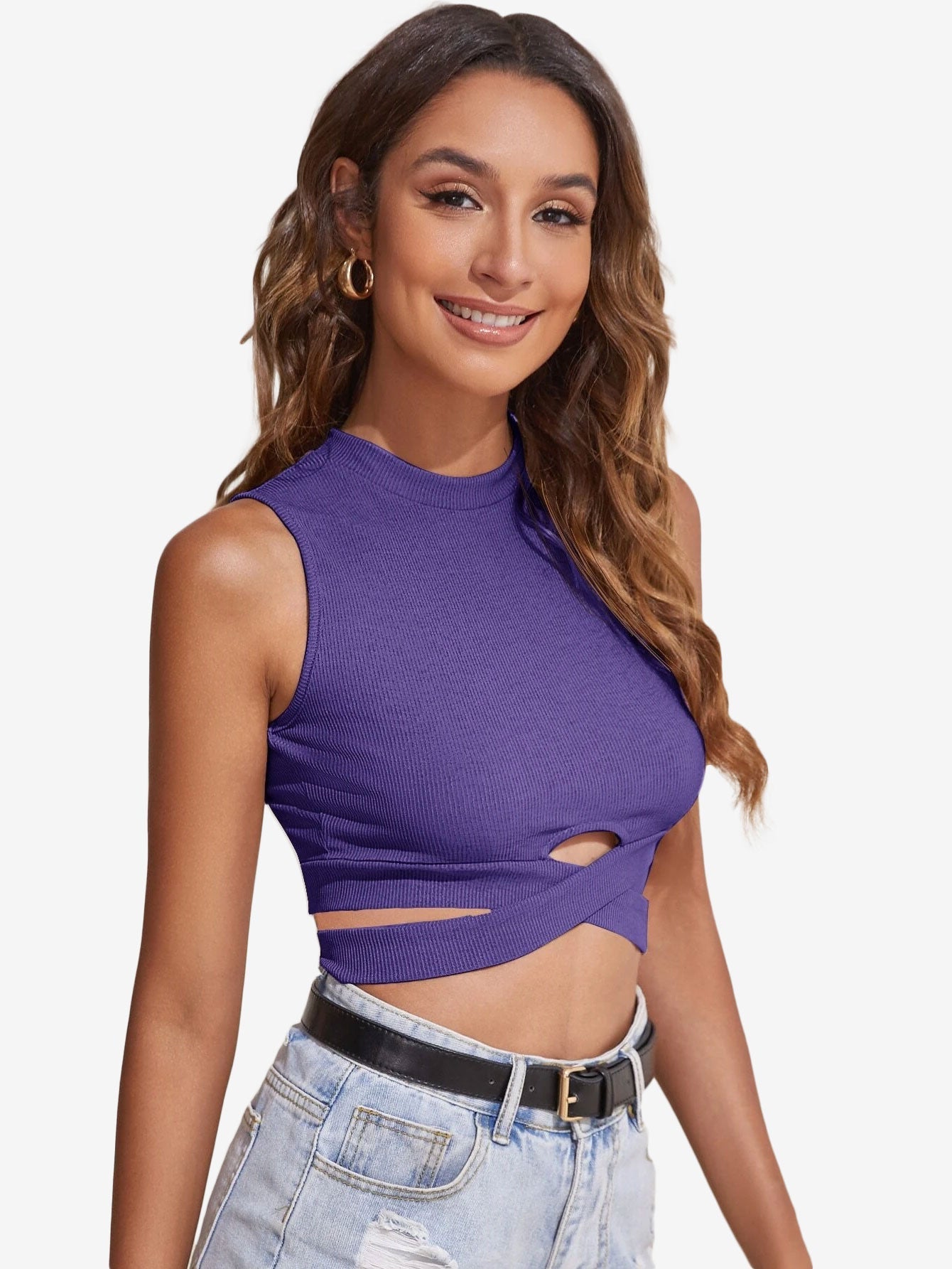 Cut Out Detail Slim Tank Top