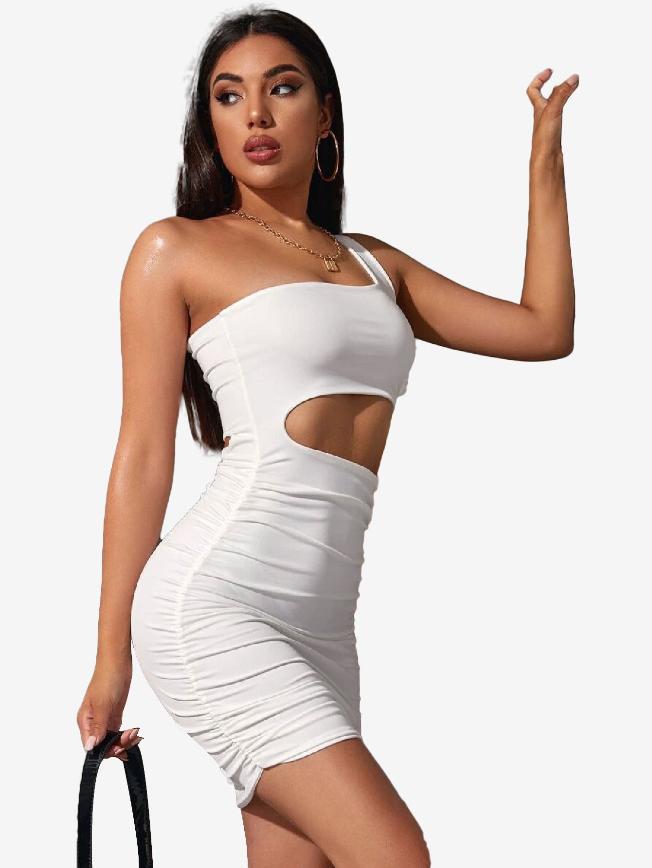Adorable One Shoulder Cutout Dress