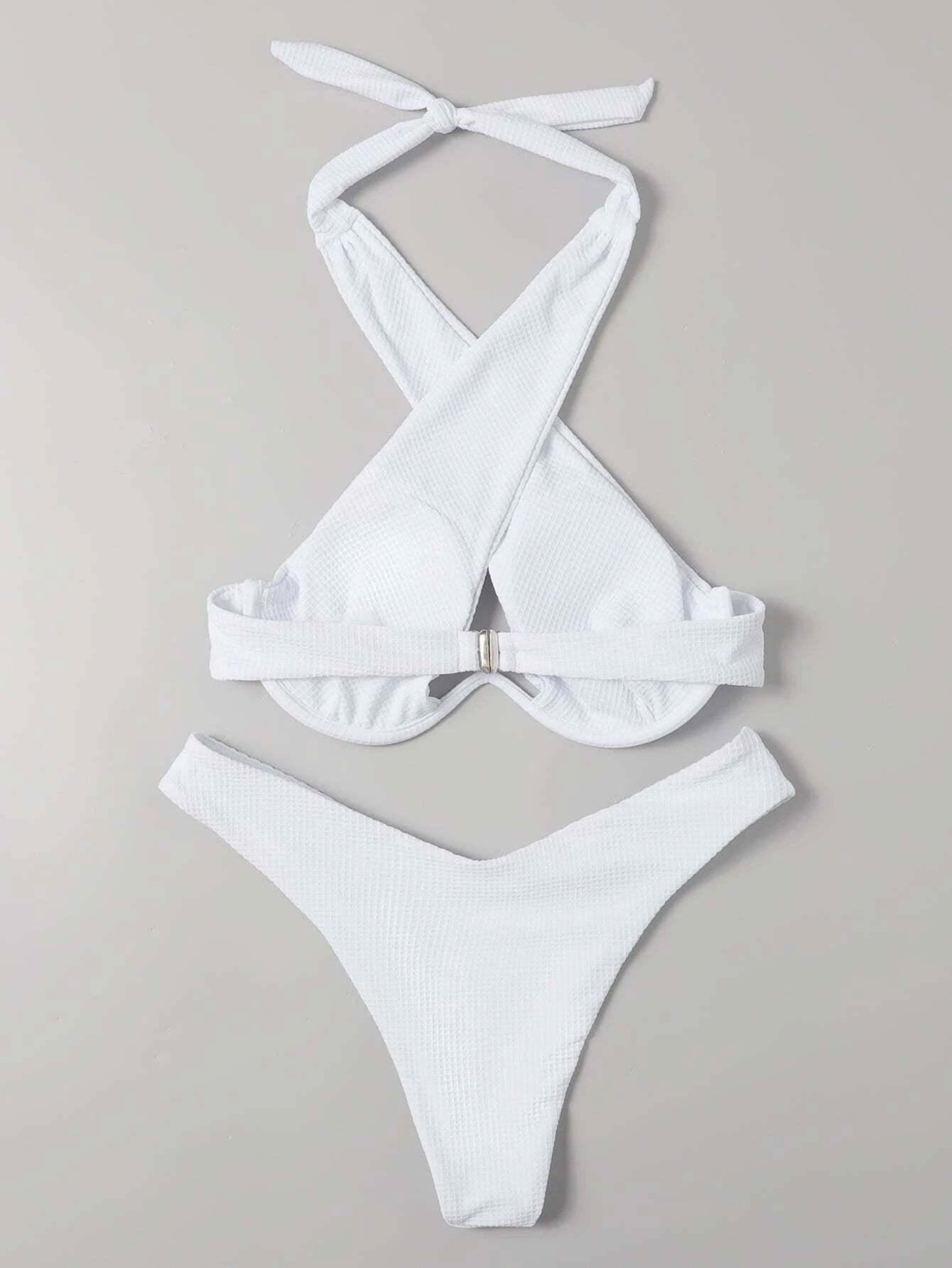 Cross Halter Underwire Bikini Swimsuit