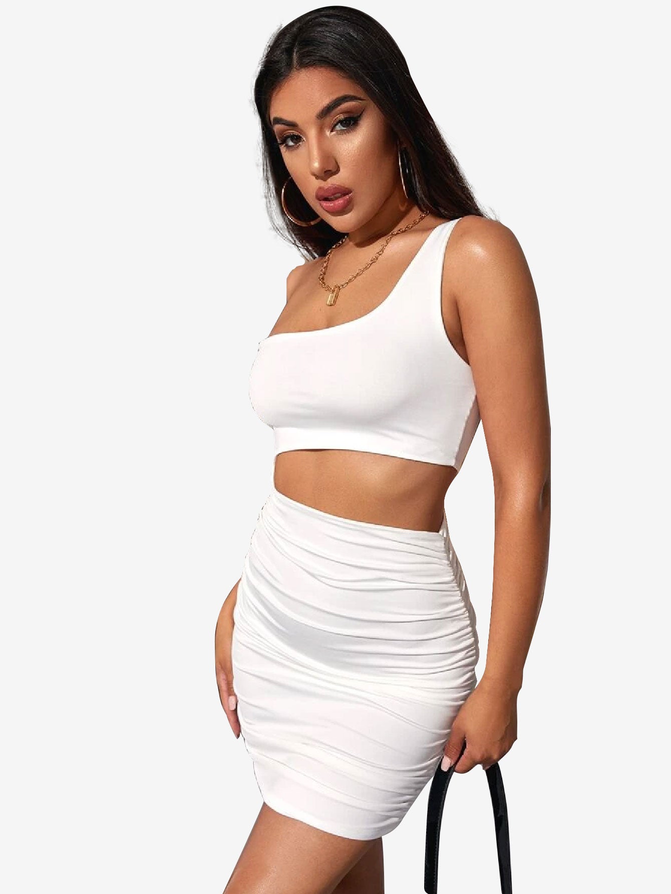 Adorable One Shoulder Cutout Dress